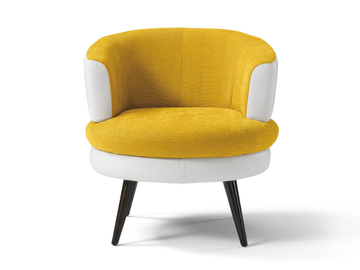 BLENDA - Leather and fabric easy chair by Max Divani - view 2